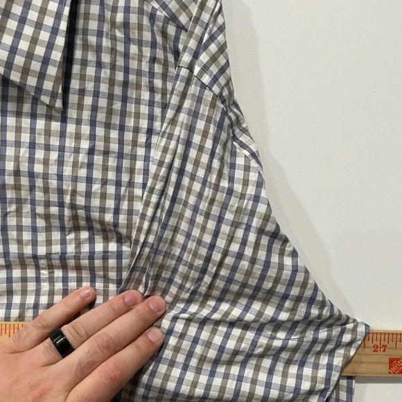 Ermenegildo Zegna Su Misura Mens Gingham Regular Fit Button Down 19 41 - Picture 5 of 10